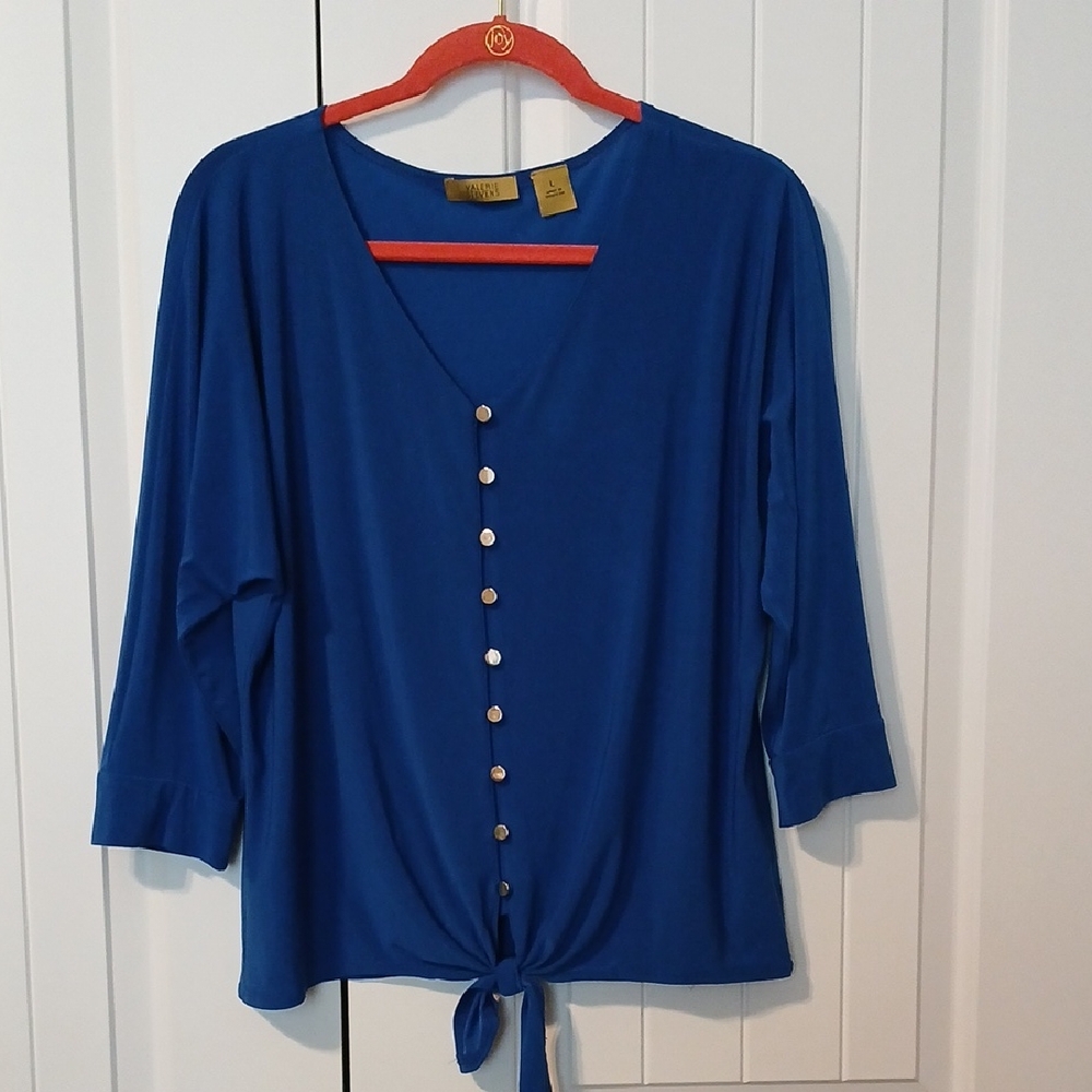 VALERIE STEVENS Royal Blue Button-Down Top